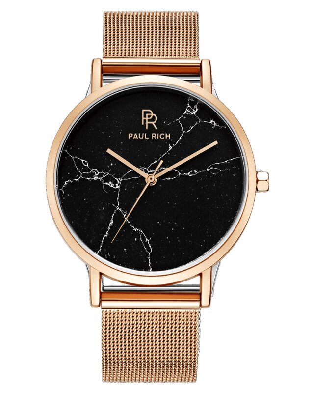 Paul Rich Rome Black Rose Gold Mesh Marble Horlogewatch.nl