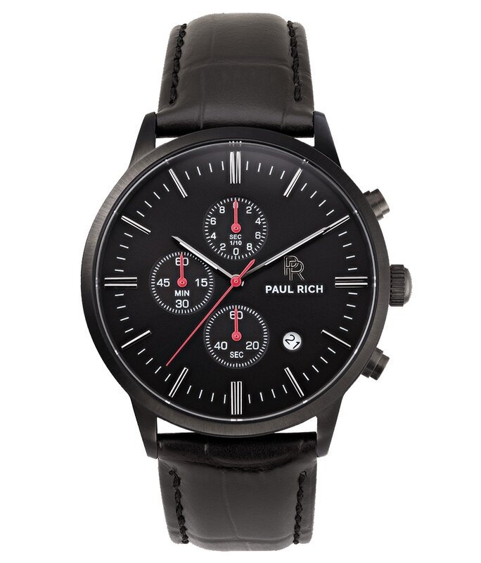 Paul Rich Prime Black Leather Chronograaf Horlogewatch.nl