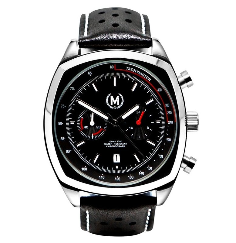 Marchand Classic Driver Chrono Black Strap Horlogewatch.nl