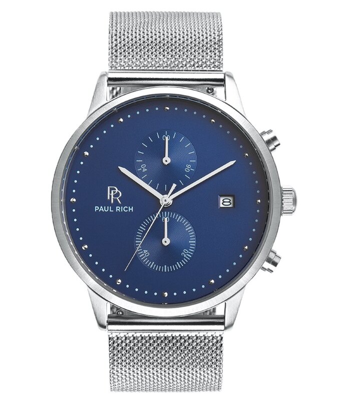 Paul Rich Orion Cosmic Blue Silver Mesh Horlogewatch.nl