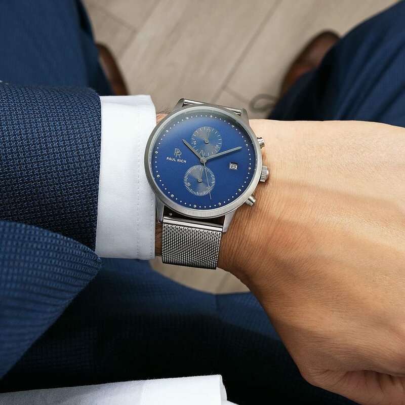 Paul Rich Orion Cosmic Blue Silver Mesh Horlogewatch.nl