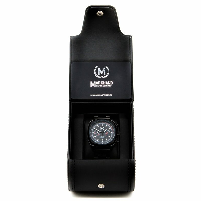 Marchand Black Driver Chrono Metal Strap Horlogewatch.nl