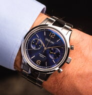 Vescari Chestor Steel Blue - Steel Bracelet Horlogewatch.nl