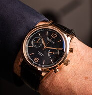 Vescari Chestor Rosegold Black - Black Croco Horlogewatch.nl