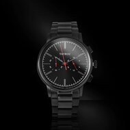 Tayroc Meridian Chrono Black Red Steel 42mm Horlogewatch.nl