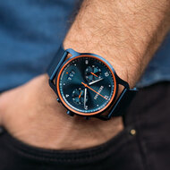 Detomaso Sorpasso Chronograph Velocit&agrave; Blue Orange D02-35-09 Horlogewatch.nl