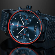 Detomaso Sorpasso Chronograph Limited Edition Velocita Blue Red D02-33-09 Horlogewatch