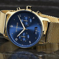 Detomaso Sorpasso Chronograph Limited Edition Gold Blue D02-30-13 Horlogewatch