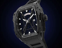 Paul Rich Astro Day &amp; Date Galaxy Black Horlogewatch