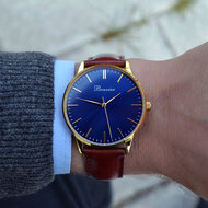 Bonvier Classic Blue Gold BW013 horloge Horlogewatch.nl