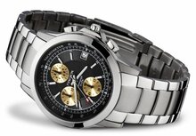 Firefox Shooter FFS07-102a Steel Zwart Goud Chronograaf Horlogewatch.nl