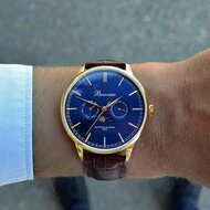 Bonvier Cavour Blue Gold BW031 maanfase Horlogewatch.nl