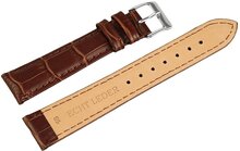 Horlogeband Bruin / Zilver 18 mm Croco Horlogewatch.nl