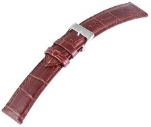 Horlogeband Bruin / Zilver 20 mm Croco Horlogewatch.nl