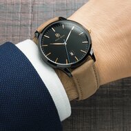 Hampton Black Gold Tan Leather Horlogewatch.nl