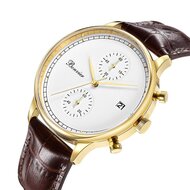 Bonvier Lugano White Gold Chronograaf leer horlogewatch.nl