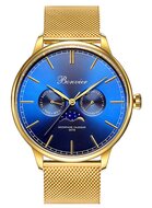 Bonvier Cavour Blue Gold Mesh Maanfase Horloge Horlogewatch.nl