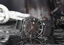 Bromwick Tower Rose Gold Black Mesh Horlogewatch.nl