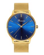 Bonvier Classic Blue Gold Mesh 40mm Horlogewatch.nl