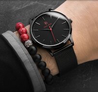 Paul Rich Huntington Mesh Hampton Black Red Horlogewatch.nl